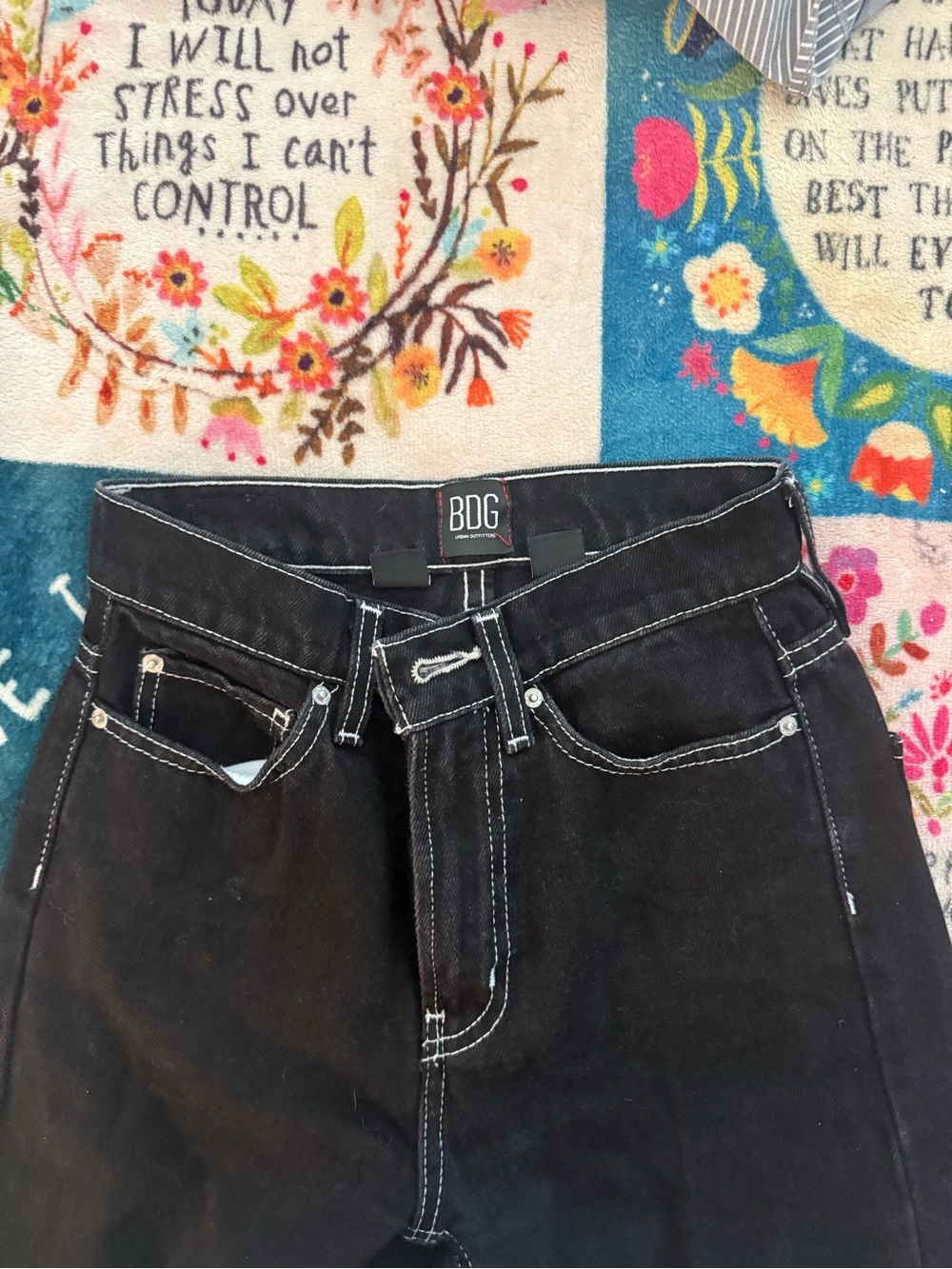 BDG Black Cowboy Jean with White Contrast Stitching